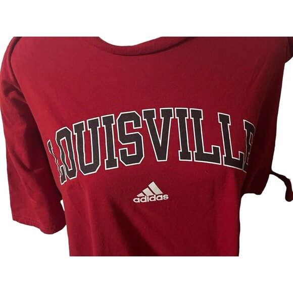 Louisville Adidas Shirt Mens XL Short Sleeve Basketball Pullover Red - Picture 6 of 15